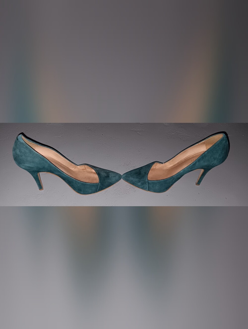 ✨️Madewell Women's Teal Suede Pointed-Toe Heels-Mira Style, Sz. 9 - Picture 7 of 7